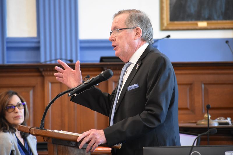Special Prosecutor William Fitzpatrick give his opening statement during the trial of Jonah Levi on March 24.