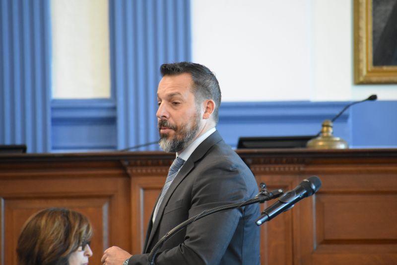 Defense Attorney Graeme Spicer gives his opening statement.