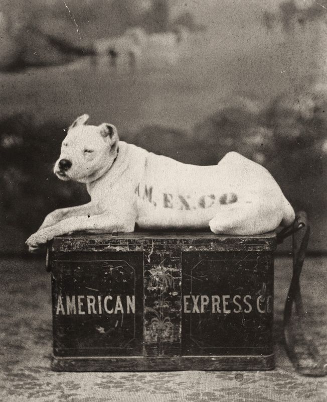 An early American Express watchdog mascot image symbolized the company’s historical emphasis on security and trust.