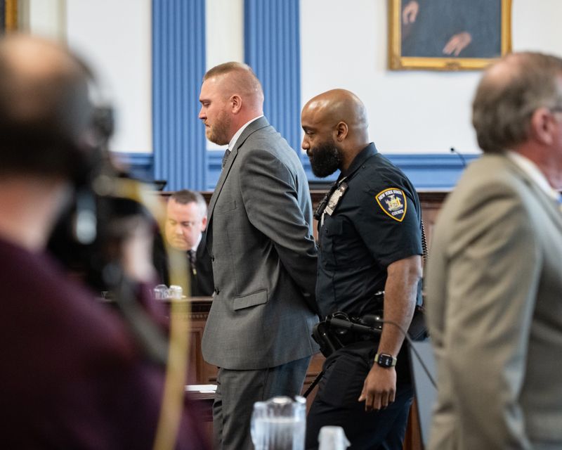A jury of his peers has found Mid-State Corrections Officer Jonah Levi guilty of first-degree manslaughter, among other charges, inside the Oneida County Courthouse in Utica, NY on Wednesday, April 1, 2026.