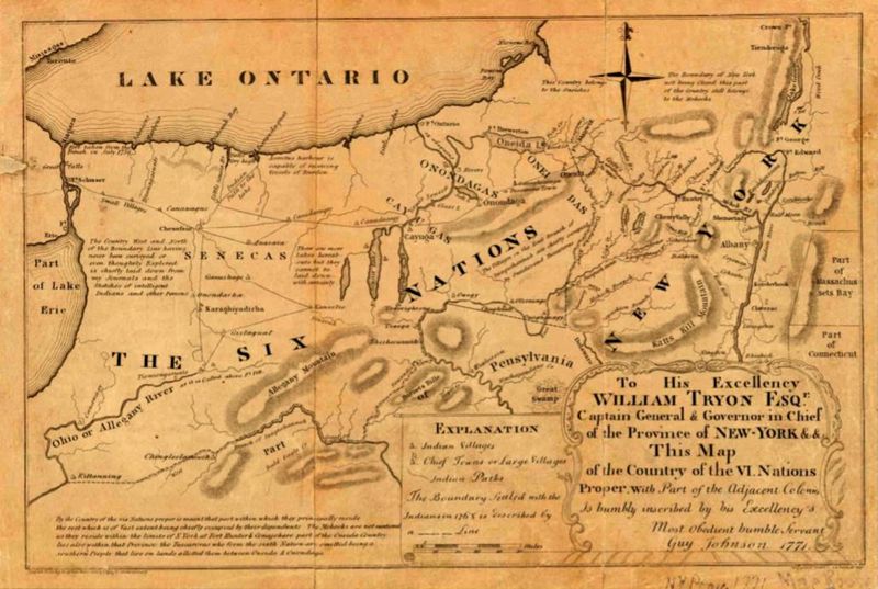 Guy Johnson drew this map in 1771 for William Tryon, the newly appointed colonial governor of New York.