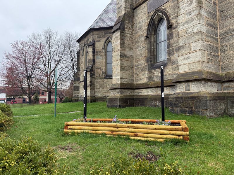 The signs outside of Christ Episcopal Church in Binghamton were destroyed and vandalized on April 4, 2026, the day before Easter Sunday.