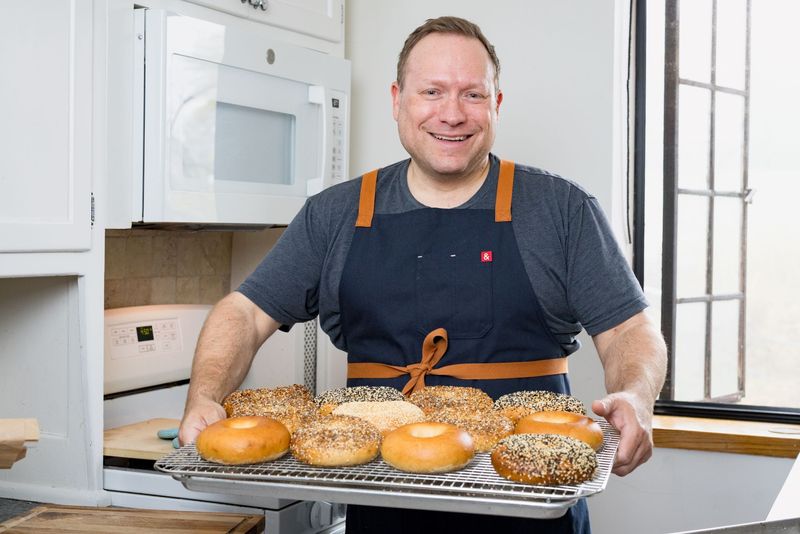 Bronxville resident Jason Litwak, a New City native, started making bagels last February, almost on a whim. This, despite no formal baking lessons — he's a lawyer by training and works full time in banking. Now, he has a business: Landmark Bagels.