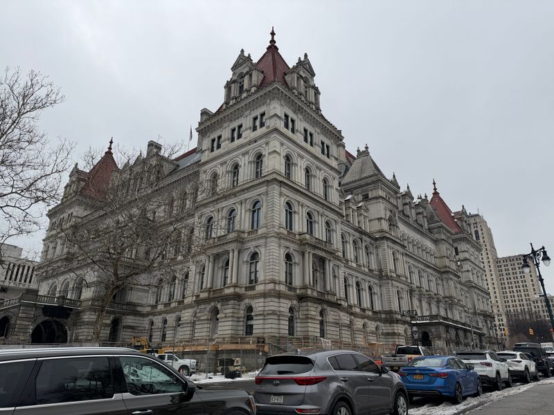 A view of the New York State Capitol building from the Washington Avenue side on March 4, 2026.