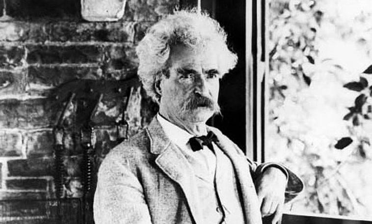Mark Twain in his study at Quarry Farm in Elmira.