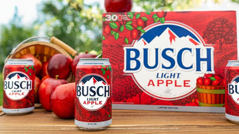 Photos embargoed for Monday, April 13 at 10 a.m. ET. Busch Light Apple, light lager with a crisp apple flavor, has become a seasonal favorite.