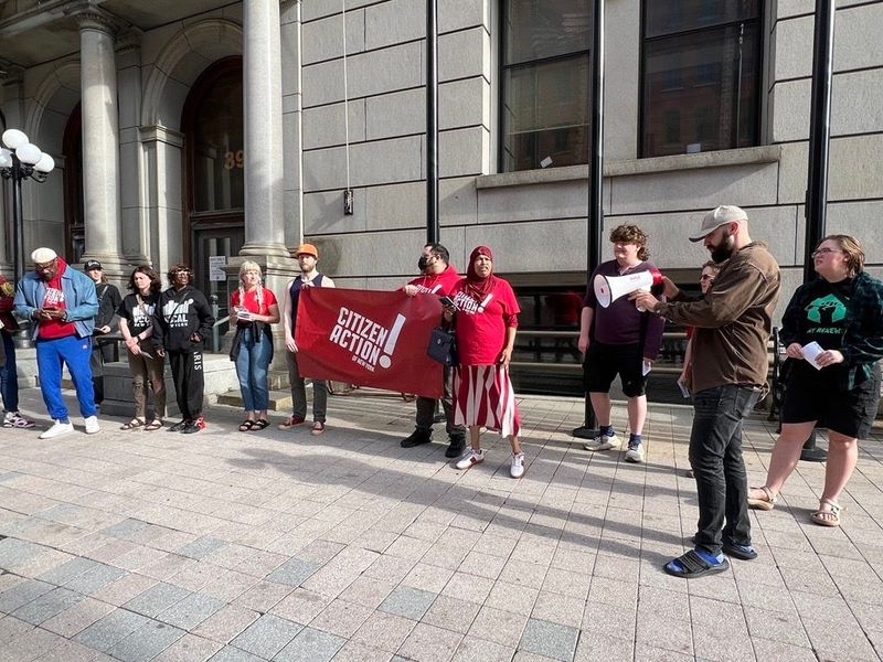 Citizen Action of New York, advocates and community members rallied outside of the Monroe County Office Building, advocating for housing.