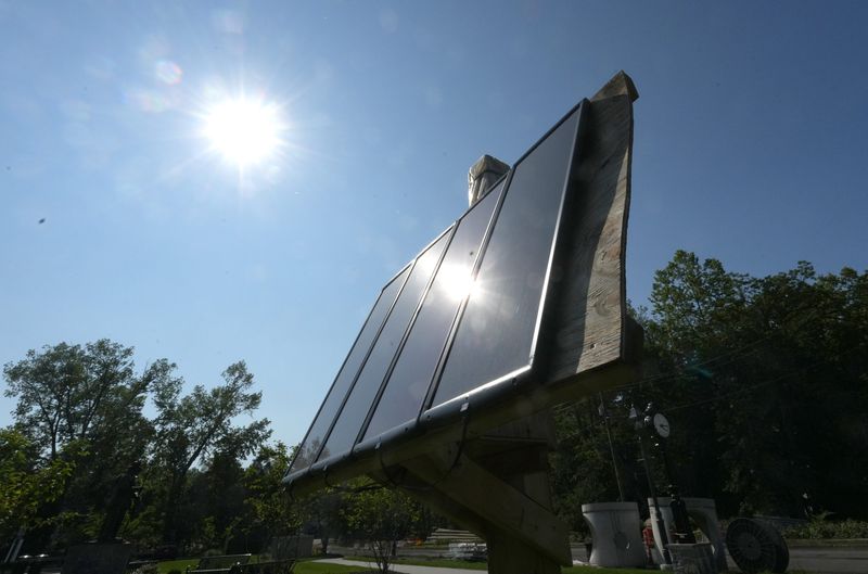 A solar panel at Clarkstown's Hamlet Green and Firefighters Memorial Park in West Nyack June 4, 2025.