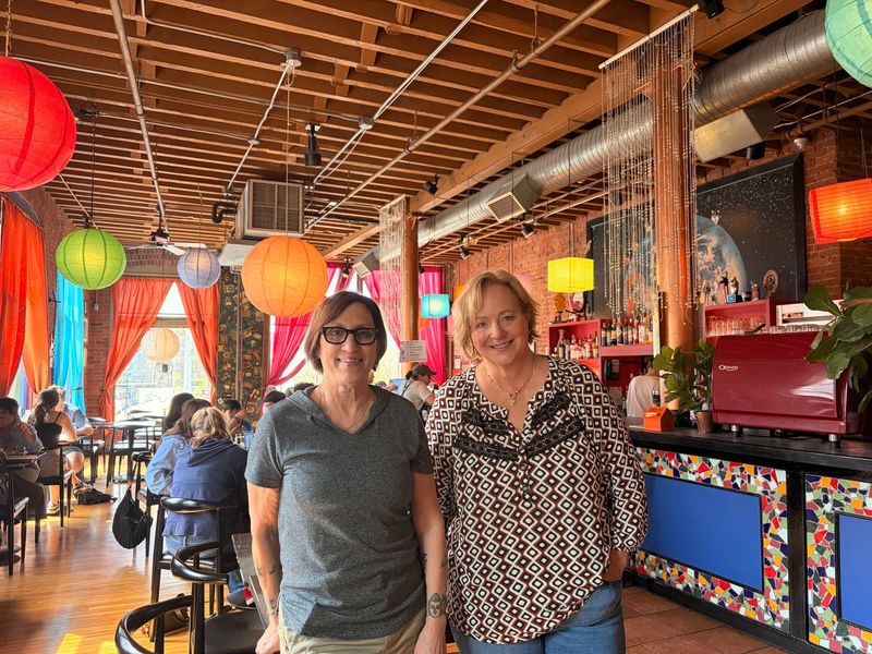 Marie McKenna and Elizabeth Hughes, the owners of Lost Dog Café.
