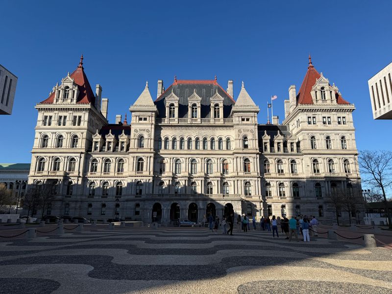 The New York State Capitol building in Albany from the State Street side on Friday, April 17. 2026.