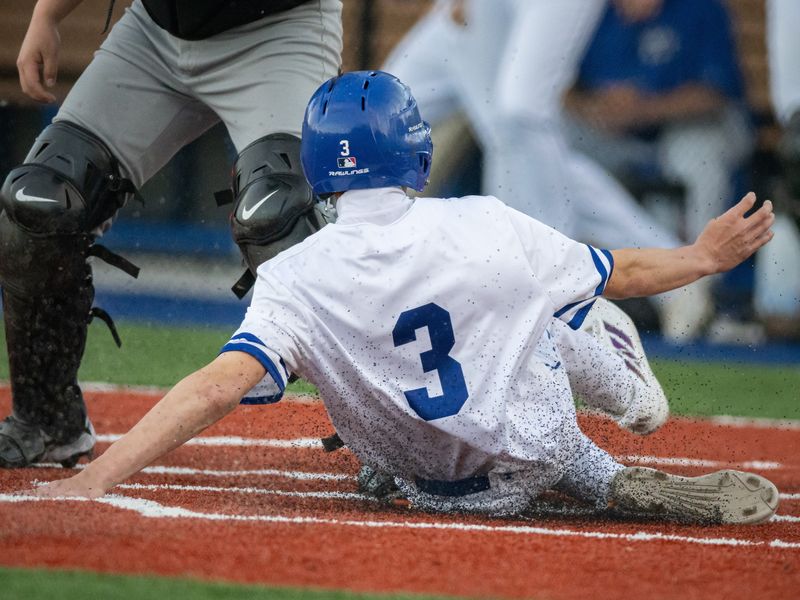 Whitesboro’s Kallan Davignon slides safely into home plate from Aiden Nofri’s walk-off single at Whitesboro Middle School on Friday, April 24, 2026. Whitesboro defeated Fayetteville-Manlius 5-4 in the ninth inning.