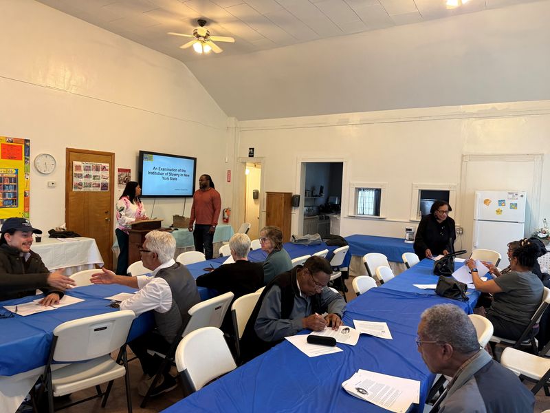 New York State Community Commission on Reparations Remedies made a stop in Binghamton on April 28 to educate residents about the impact slavery had on New York and conduct surveys to get a better understanding of what reparations look like.