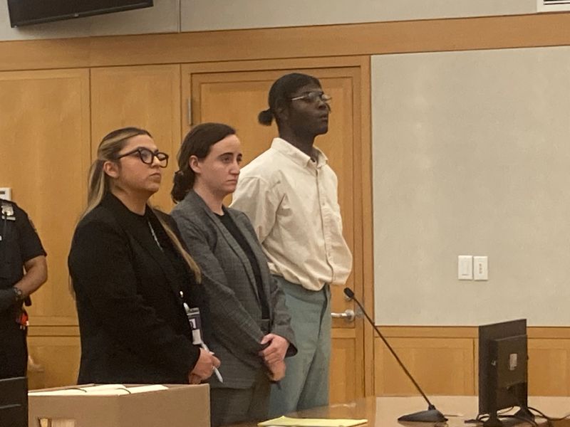 Thywill Anasu in Westchester County Court April 30, 2026, at his arraignment on assault charges in the April 4, 2026, beating of an MTA bus driver in Yonkers