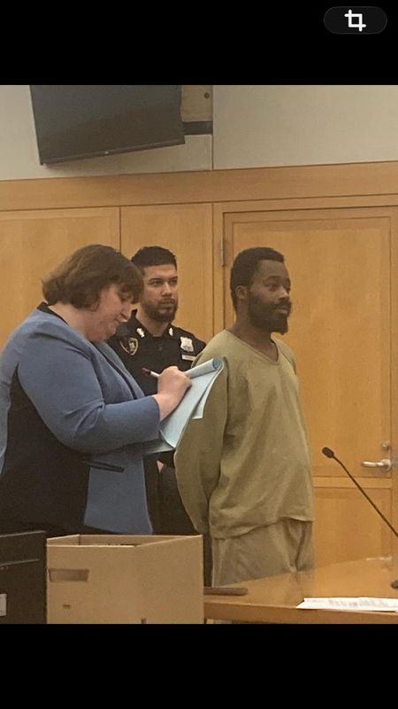 Joveair Brice on April 30, 2026 in Westchester County Court at his arraignment on a second-degree murder charge in the death of his girlfriend Lisa Grier