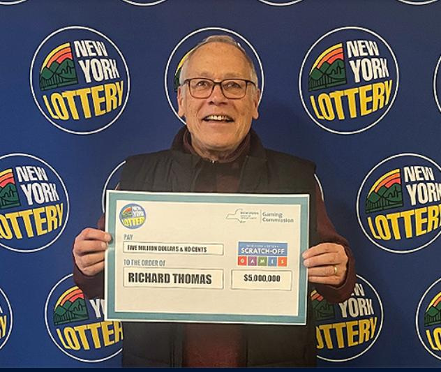 Richard Thomas of Webster won $5 million in a New York Lottery instant game in April 2026.