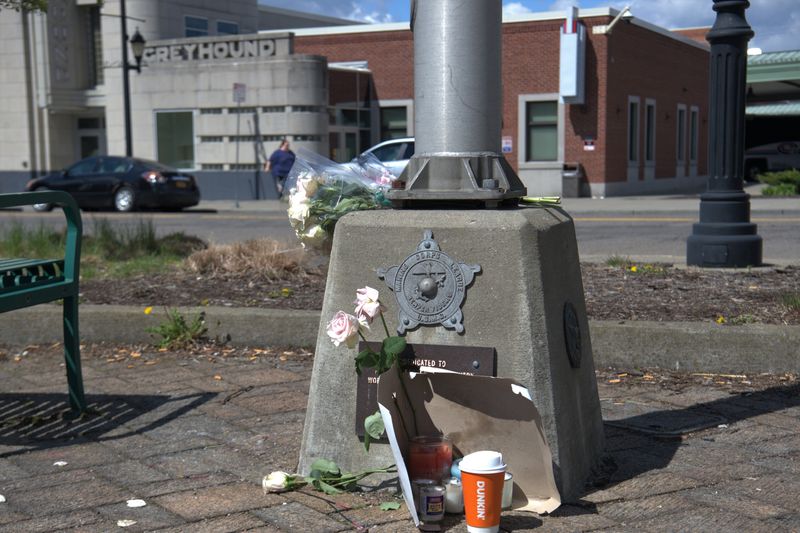 A small memorial was set up at Kennedy Park after an April 27 attack near Carroll and Henry streets.