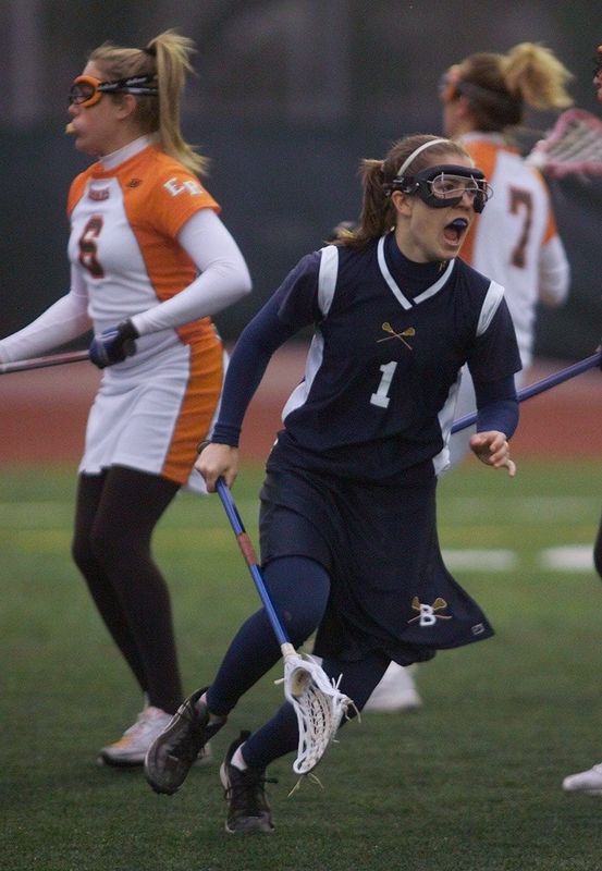 Brighton's Hilary Bowen celebrates a goal against East Rochester in 2005.