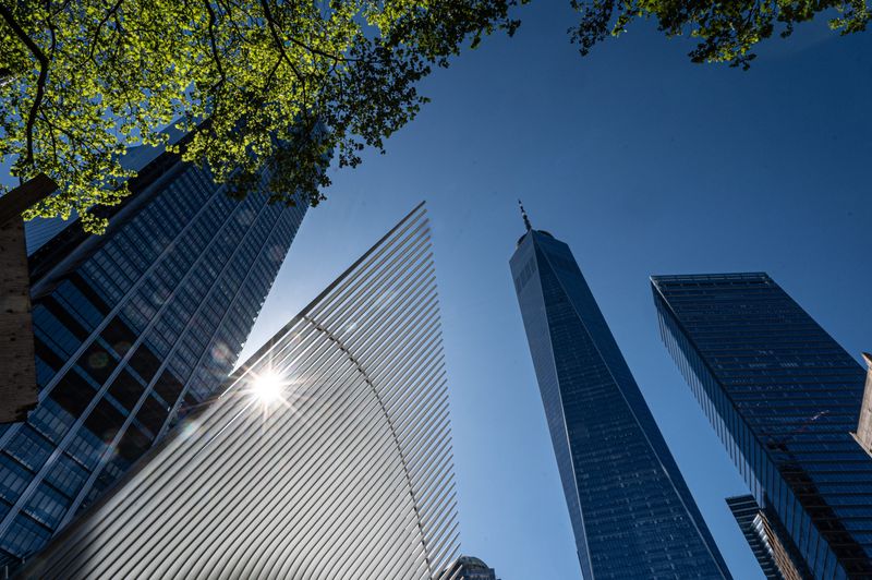 One World Trade Center in Manhattan and the Oculus transportation hub, photographed April 27, 2026. The National September 11 Memorial & Museum has become one of the most visited destinations for tourists visiting New York City.