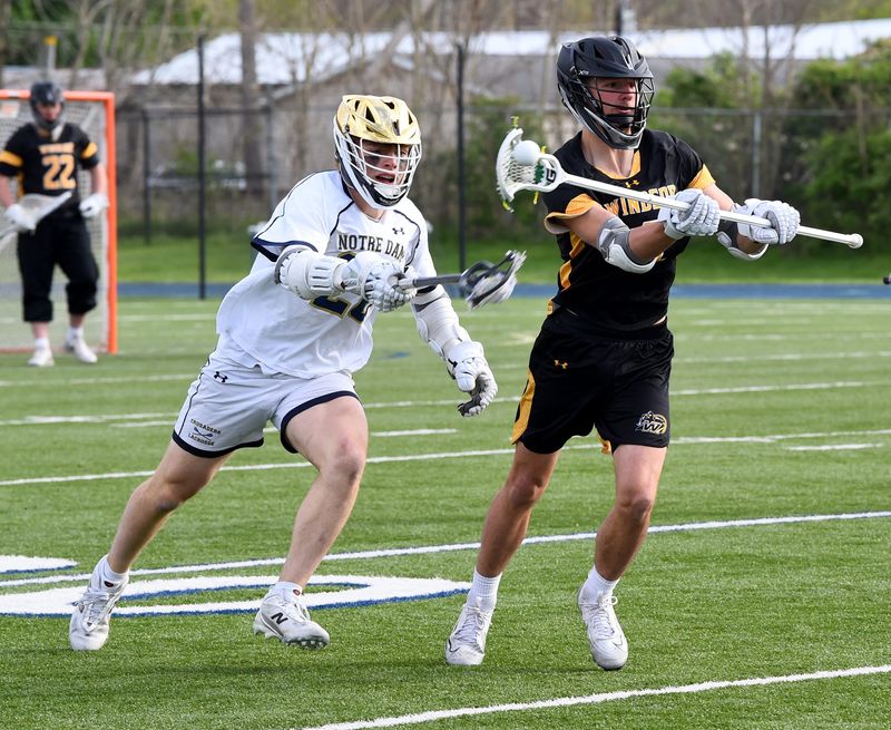 Elmira Notre Dame/Watkins Glen defeated Windsor, 15-10, in a Section 4 boys lacrosse game May 7, 2026 at Notre Dame's Brewer Memorial Stadium.
