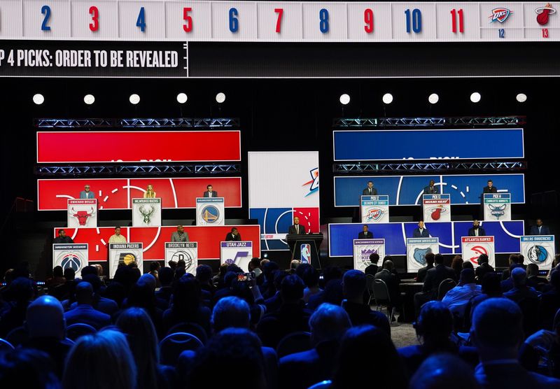 May 10, 2026; Chicago, IL, USA; A general view during the 2026 NBA Draft Lottery at Navy Pier. Mandatory Credit: David Banks-Imagn Images