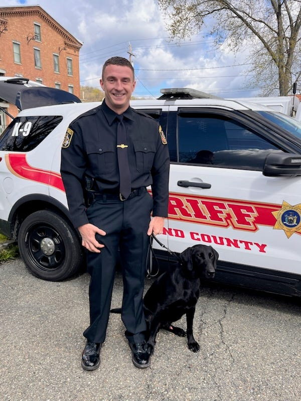 K9 Lloyd and his handler, Rockland County Sheriff's Detective Sean Reagan-Ward.