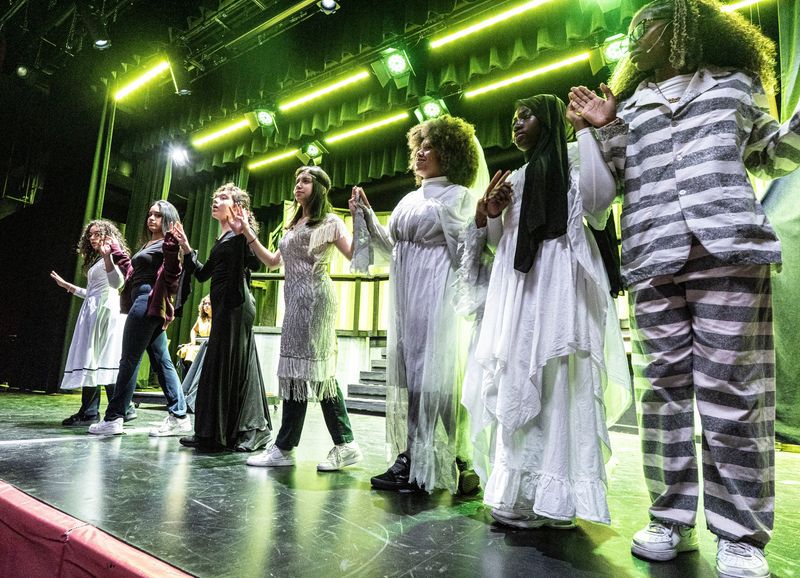 Students at the Charter School of Educational Excellence in Yonkers rehearse a scene from the musical “The Addams Family” May 11, 2026. Students in grades 6 through 12 are involved in the production, with performances Friday, May 15 at 7:00 pm, and Saturday, May 16, at 2:00 pm and 7:00 pm.