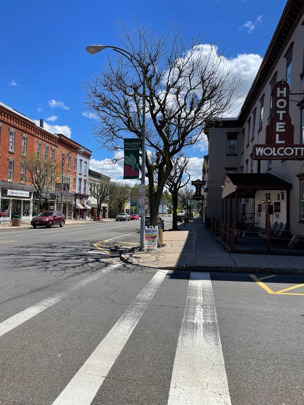 The Hotel Wolcott anchors East Main Street in the Wayne County village of Wolcott.