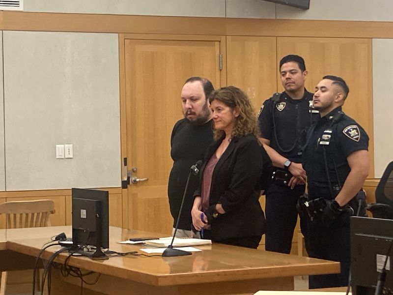 Joseph Spennato in Westchester County Court May 20, 2026, at his sentencing for attempted aggravated assault on a police officer. Two years earlier Spennato stabbed a North Castle police sergeant who was trying to arrest him on a warrant.
