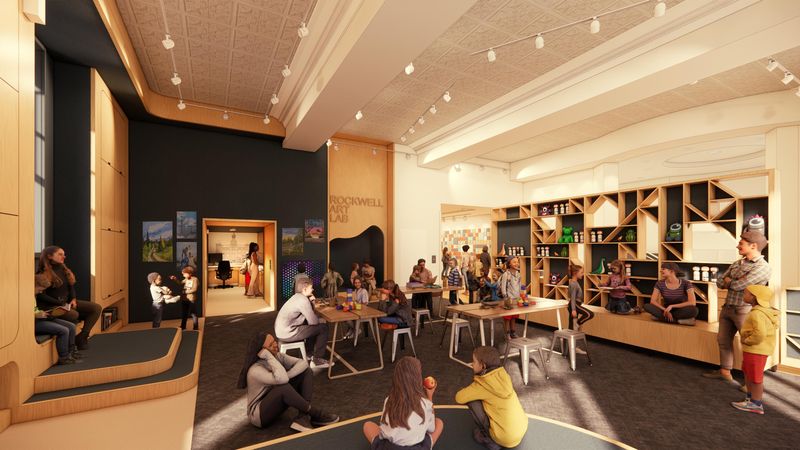 A rendering of the view of the new Art Lab in the Museum building at The Rockwell Museum.