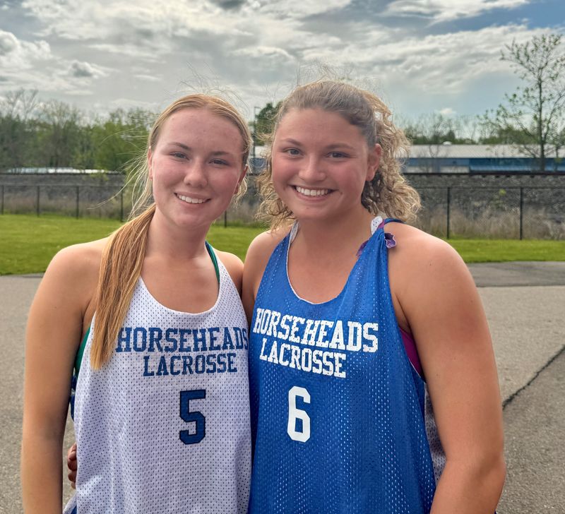 Lexi Lese, left, and Lauren Kozemko have combined for more than 460 career varsity points for Horseheads girls lacrosse.