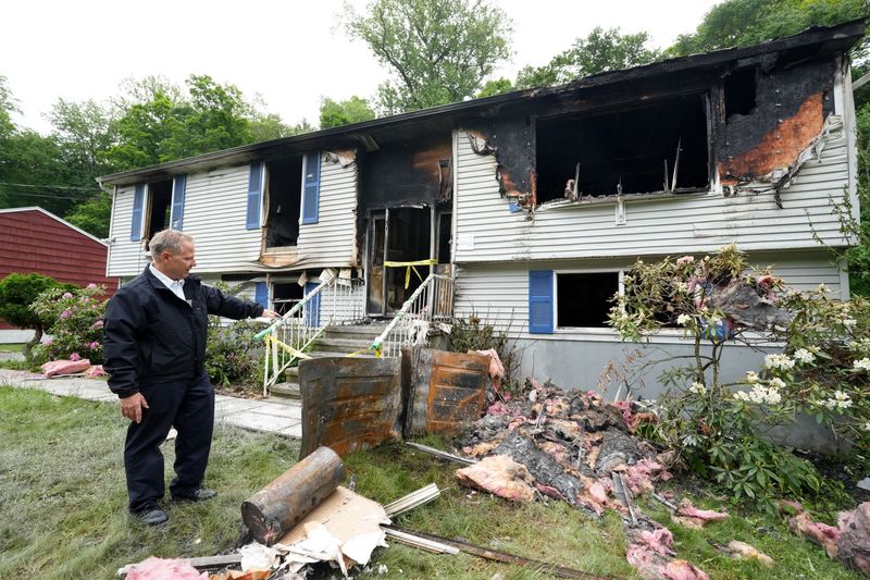 Chief Thomas Eade at the scene of a structure fire on Sherwood Road in Cortlandt Manor May 27, 2026. Two teens were trapped inside when the firefighters came on the scene, and treated at area hospitals.
