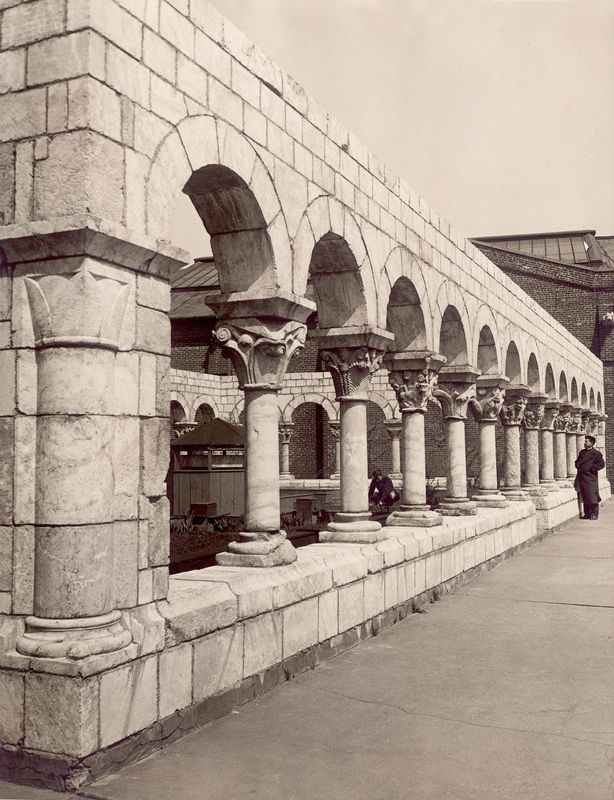 Original 12th century 'Cuxa Cloister' of St Michael's Monastery at Fort Tryon Park in New York, circa 1938. Sculptor George Gray Bernard took the cloisters from Europe to Manhattan and they now form part of the Metropolitan Museum of Art site. (Photo by Hulton Archive/Getty Images)
