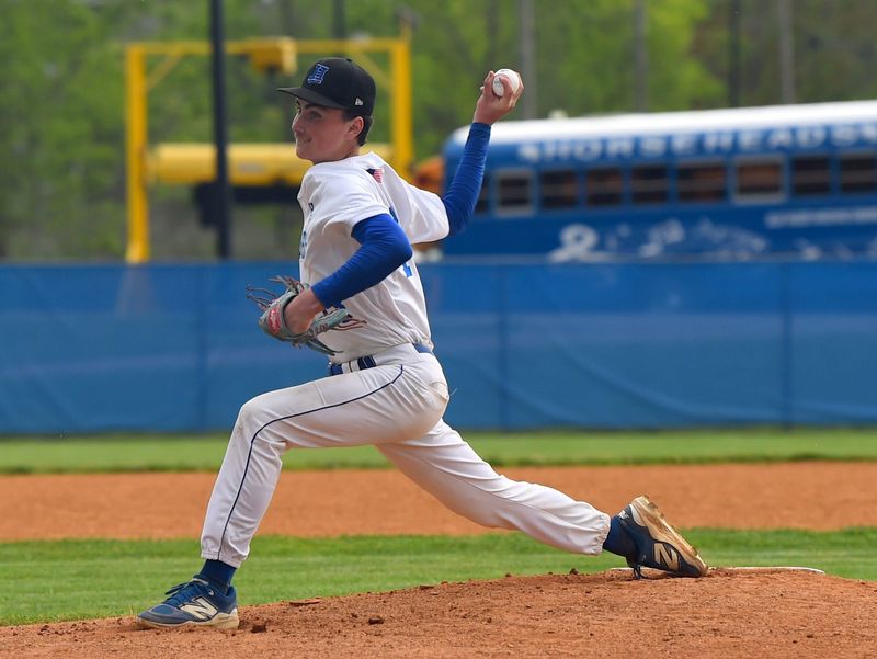 Horseheads' Mason Markle tossed a 5-hitter as the Blue Raiders beat Vestal, 4-0, in the deciding Game 3 of the Section 4 Class AA baseball championship series May 29, 2026 at Horseheads High School.