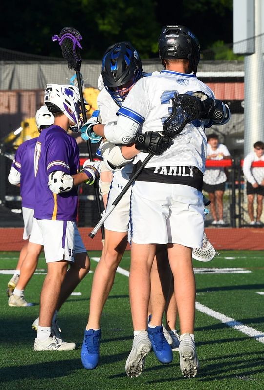 Horseheads celebrates a goal during a 13-4 win over Ballston Spa in a NYSPHSAA Class B boys lacrosse subregional June 3, 2026 at Ithaca High School. It was the first win in the state tournament in program history.
