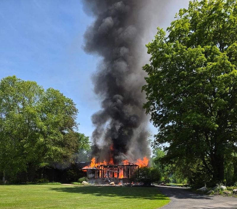 A house at 1640 Harris Road in Penfield was heavily damaged in a fire on June 4, 2026.