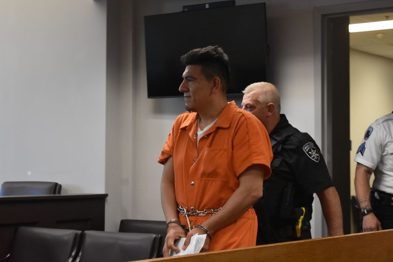 Edgar Lopez-Duran goes before Judge Robert Bauer at Oneida County Court in Utica on June 5.