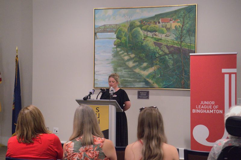 Melissa Lantz from the Junior League of Binghamton held a press conference on June 10, 2026 to announce a new collaborative project with CHOW to launch a fundraiser for a Mobile Community Kitchen & Eatery to provide free hot meals to people throughout Broome County.
