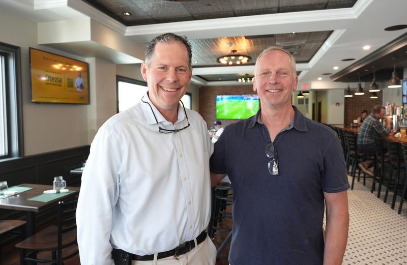 Owners John McCarthy, left, and Tom Miller. at the Pleasantville Tavern June 15, 2026.