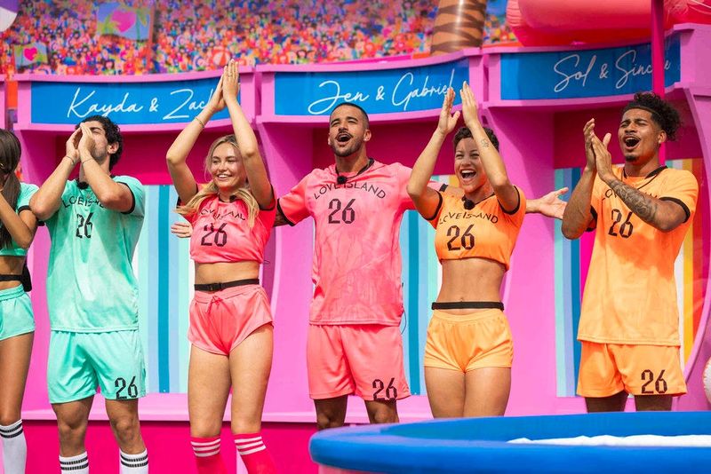 Islanders stand together following a challenge on "Love Island USA."