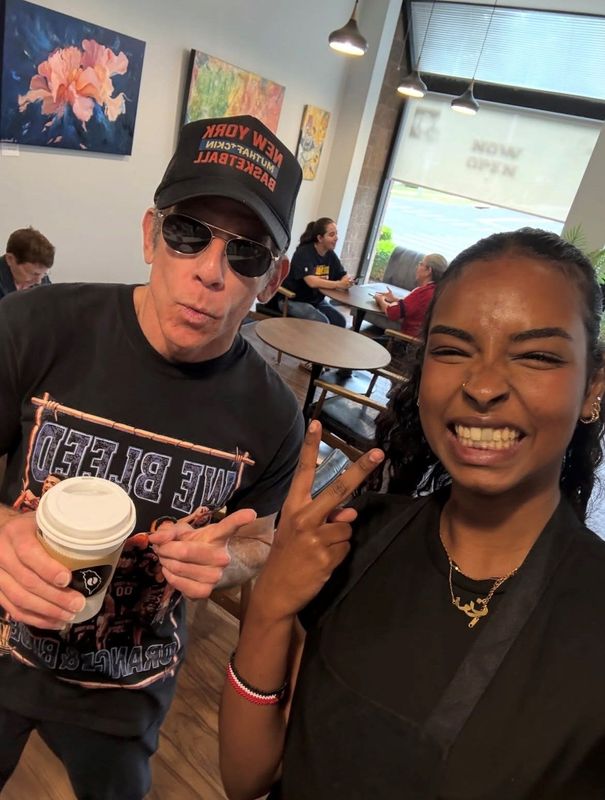 Actor Ben Stiller stopped by The Formosa Coffee in Scarsdale on June 17. Here, he poses with one of the coffee shop's baristas.