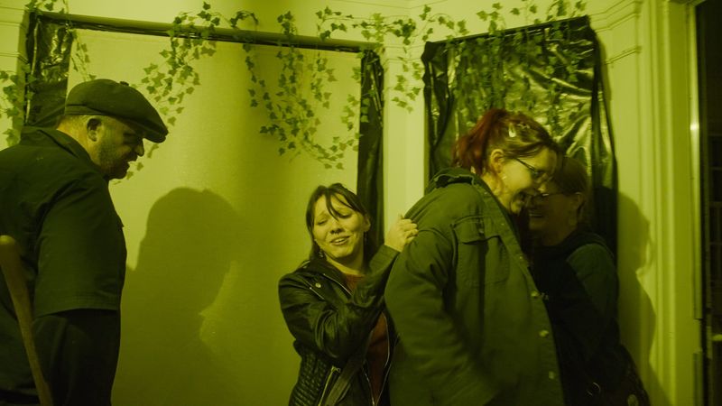 Theatrical horror is portrayed in a previous year's Survive the Sanatorium Haunted House.