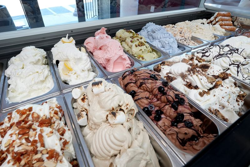 Gelatos and sorbets, ranging from timeless classics to inventive twists on familiar favorites, at Gelateria Sorella, a new artisanal gelato shop in Bronxville June 25, 2026.