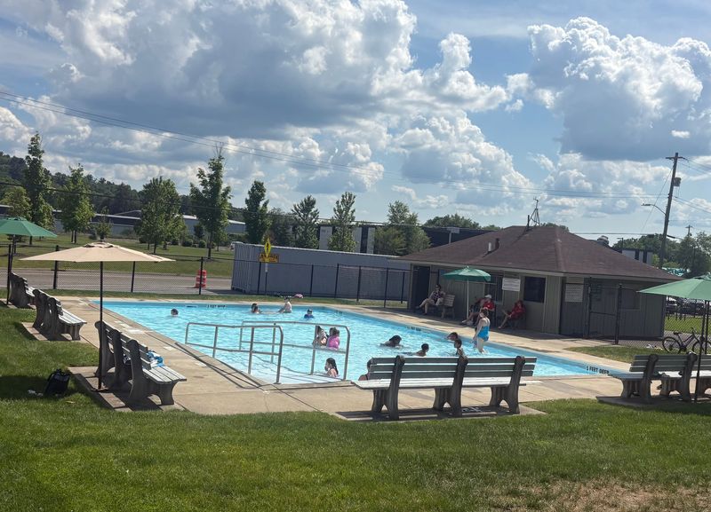 Locals enjoying the West Endicott pool on a hot summer day on June 29, 2026.