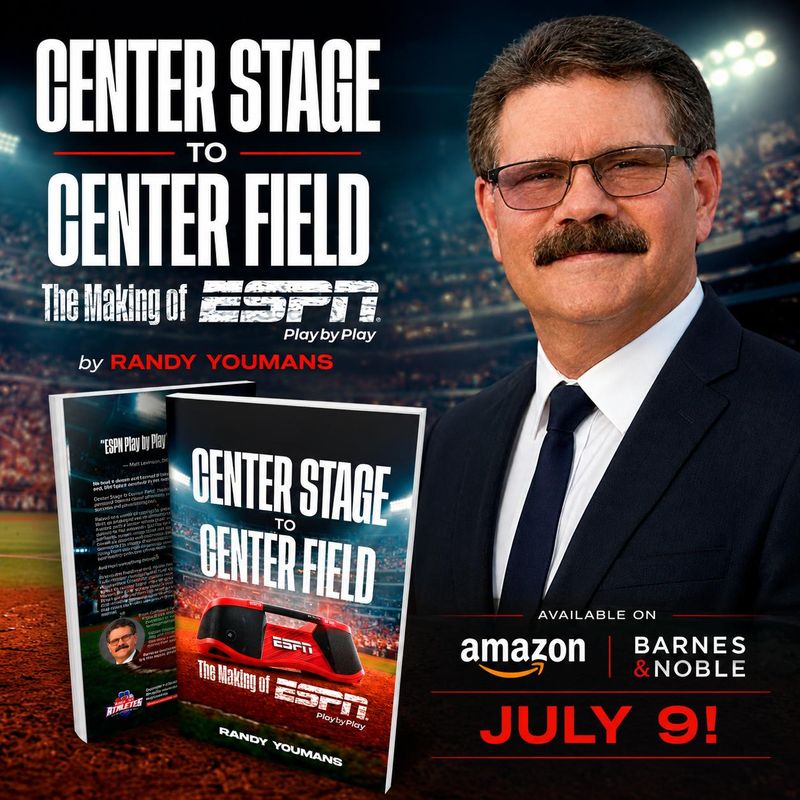 A new book by Pine City's Randy Youmans titled "Center Stage to Center Field: The Making of ESPN Play by Play," was available for purchase starting July 9, 2026.