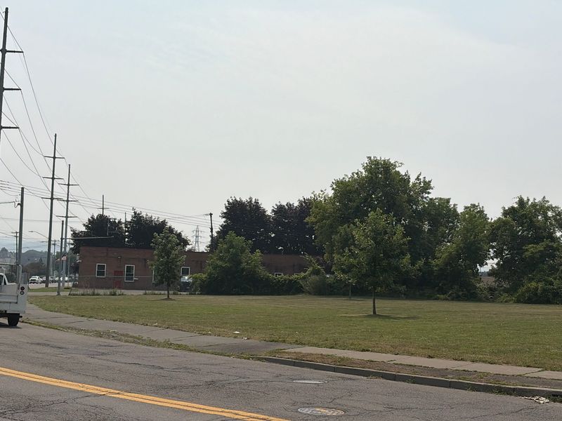 The lot at 419-24 Chenango St., which will host the new North Side fire station. Pictured in the background is the current fire station, which dates back to the 1960s.