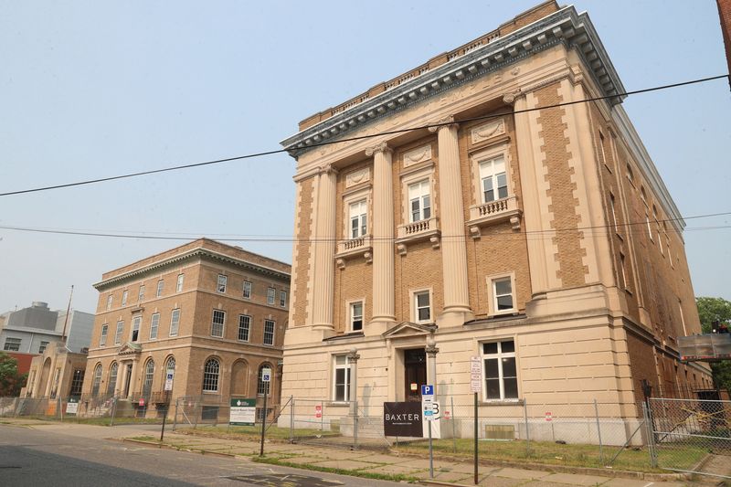 The former American Legion building, former YMCA and former Masonic Temple on Grand Street on July 16, 2026. Foster Supply Hospitality is in the process of having the properties redeveloped into hotels and an event space.