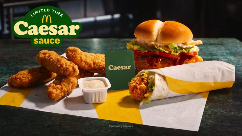 McDonald's new Caesar menu includes the Caesar Snack Wrap, Bacon Caesar McCrispy and Caesar Dip Cup.