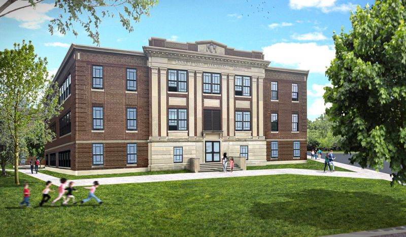 A rendering of the completed Dana Lyon Apartments, located in the former Dana Lyon school at 208 Liberty St. in Bath.