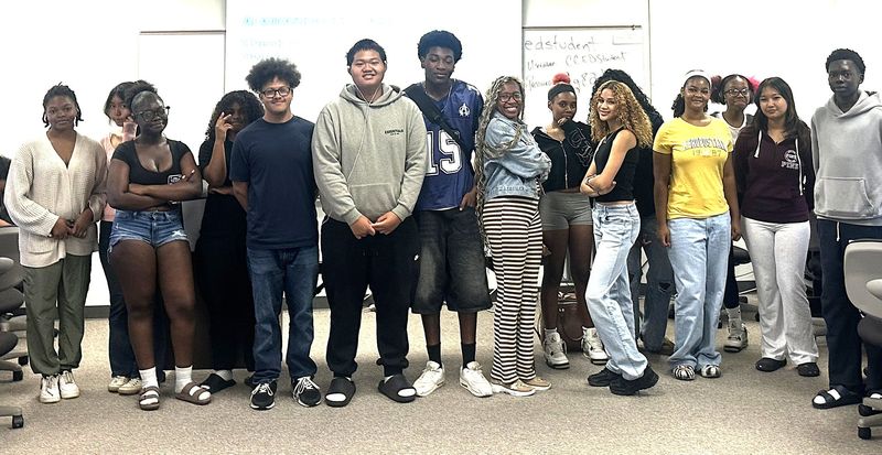 A group of SYEP participants from one of the AI training sessions.  