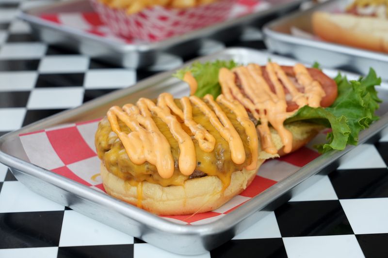 The Stu burger with cheddar, lettuce, tomato and Stu sauce at Fat Stu's All-American Burger in Mamaroneck Aug. 10, 2026. This is Fat Stu's third Westchester location, joining others in Harrison and Port Chester.